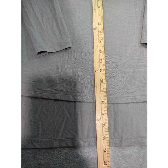 Soft Surroundings Tunic Womens Large Gray Drape Top Boat Neck Long Sleeve Modal - Picture 3 of 7